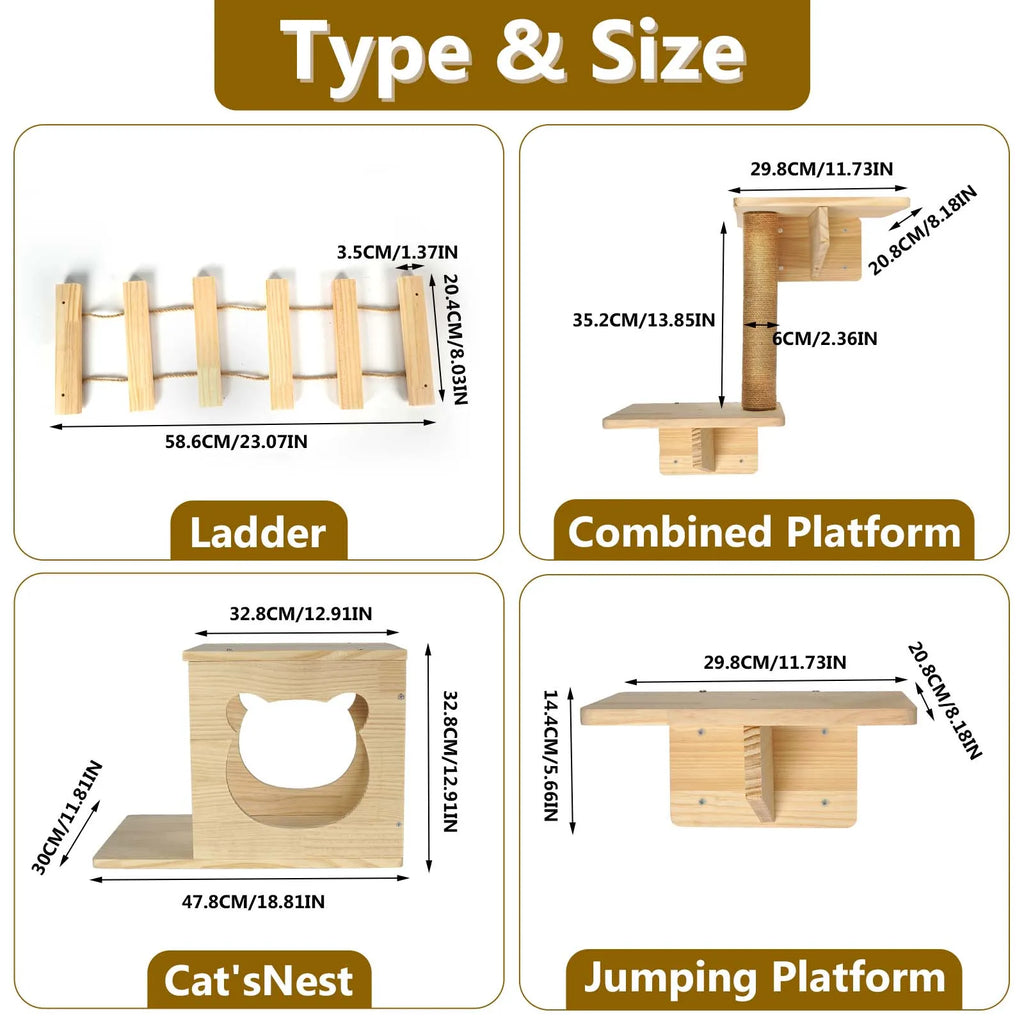 Katzen-Wandkletterset 5-teilig