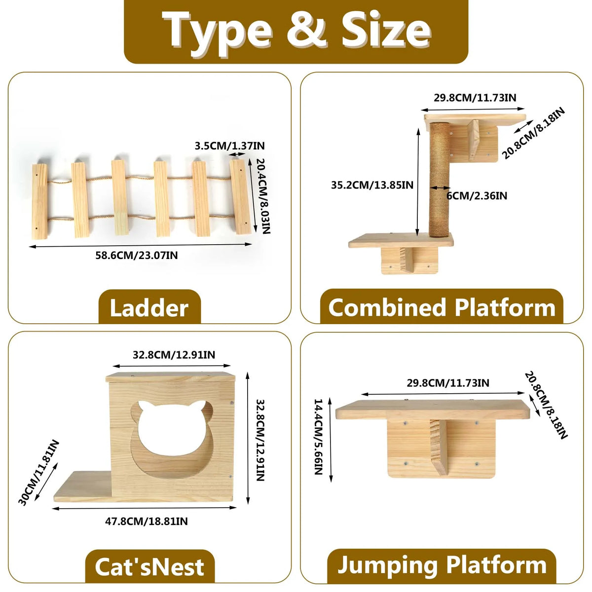 Katzen-Wandkletterset 5-teilig