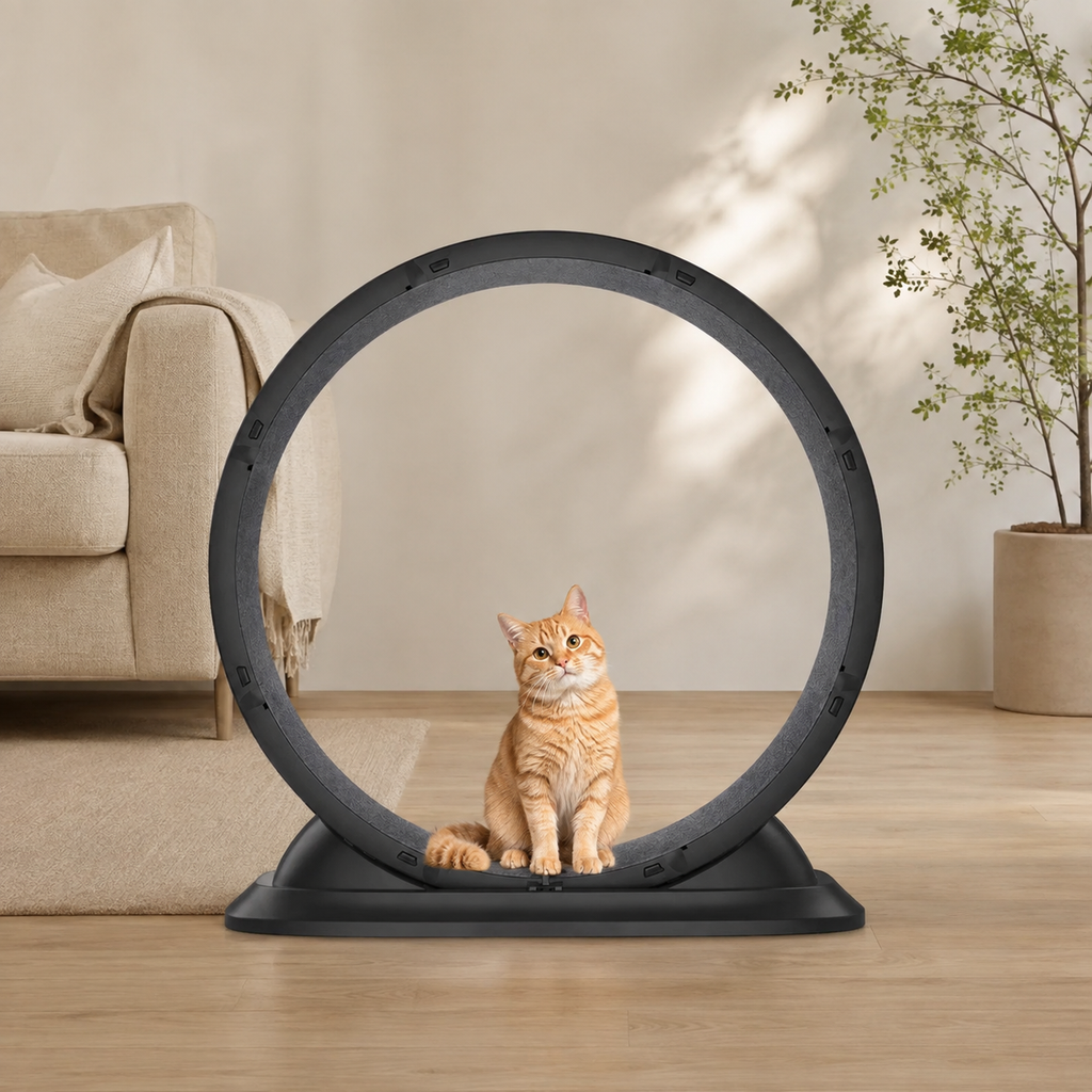 Katzenlaufrad 75cm in minimalistischer Wohnkulisse